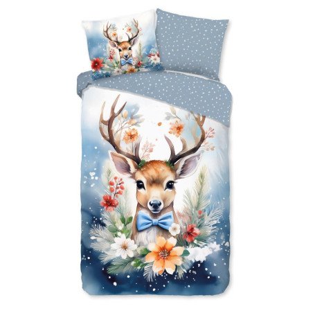 Flonel sengetøj Cupid med hjort