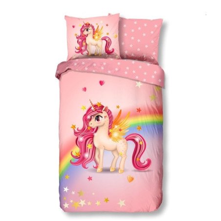 Sengesæt Unicorn pink med Enhjørning