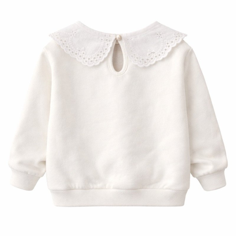 Sweatshirt med blondekrave, Blød elegance til børn