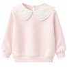 Sweatshirt med blondekrave til børn – Lyserød | Blød & elegant