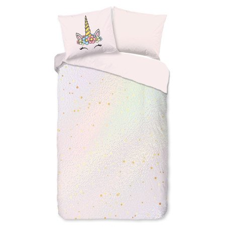 Sengetøj pink i microfiber med enhjørninger