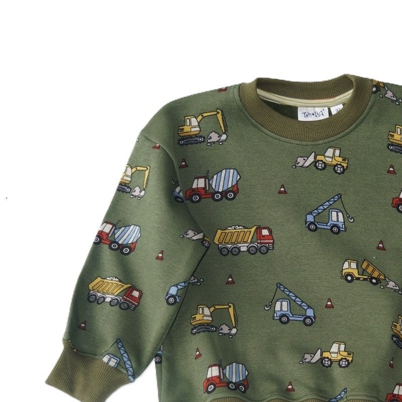 Sweatshirt med maskiner, oliven/grøn