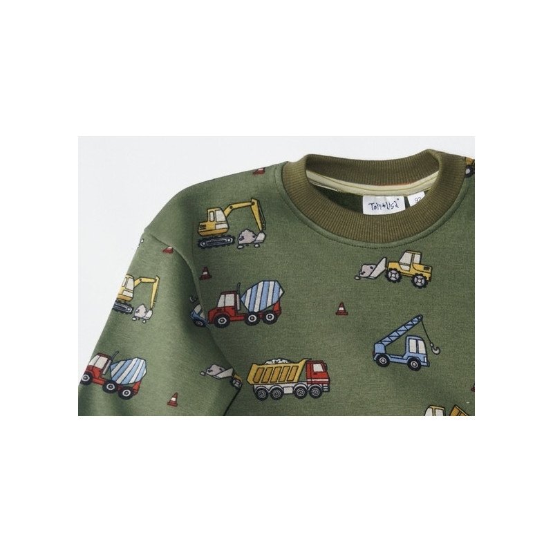 Sweatshirt med maskiner, oliven/grøn