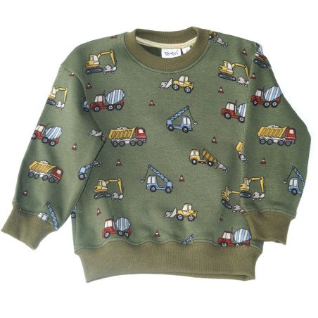 Sweatshirt med maskiner, oliven/grøn
