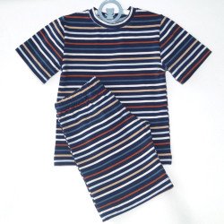 Sæt med T-shirt og sh, Bejge med striberne i 100% bomuld, fra Tom&Lisa