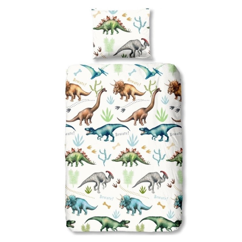 Børnesengetøj Dino med dinosaurmotiv fra Mytrendykid.dk