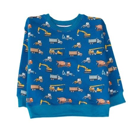 Sweatshirt med maskiner, blå fra Tom&Lisa