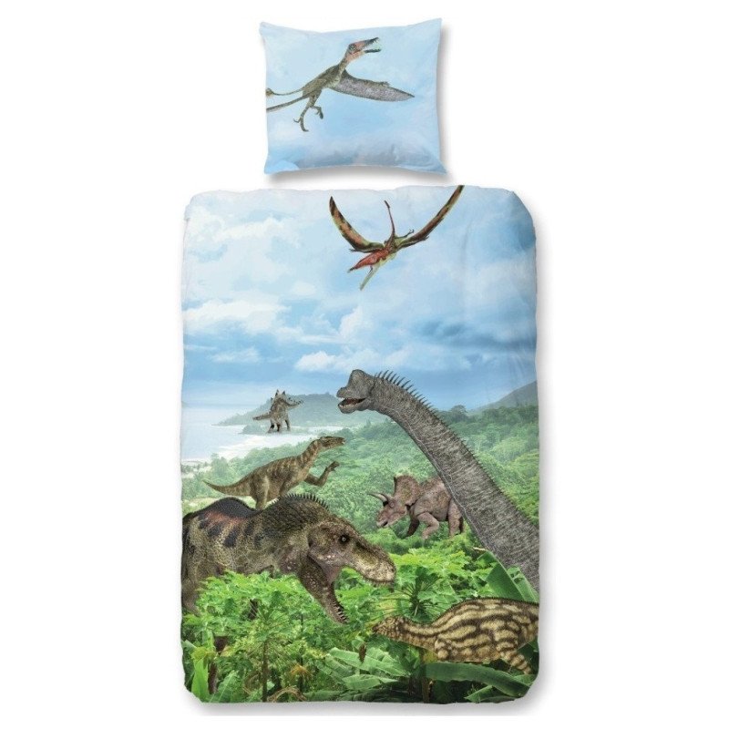 Børnesengetøj med dinosaurmotiv
