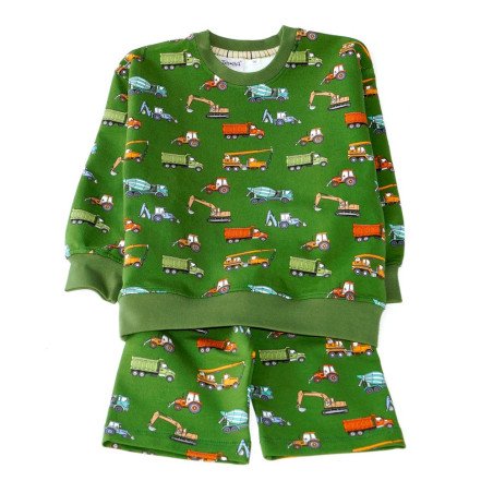 Sæt med sweatshirt og shorts, grøn