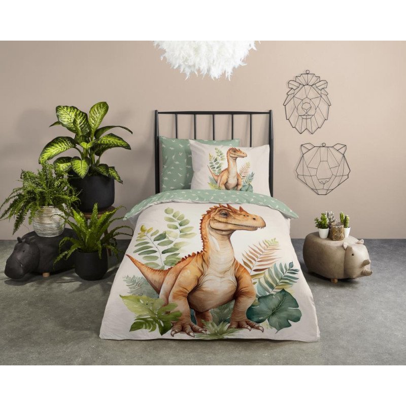 Børnesengetøj med dinosaurmotiv