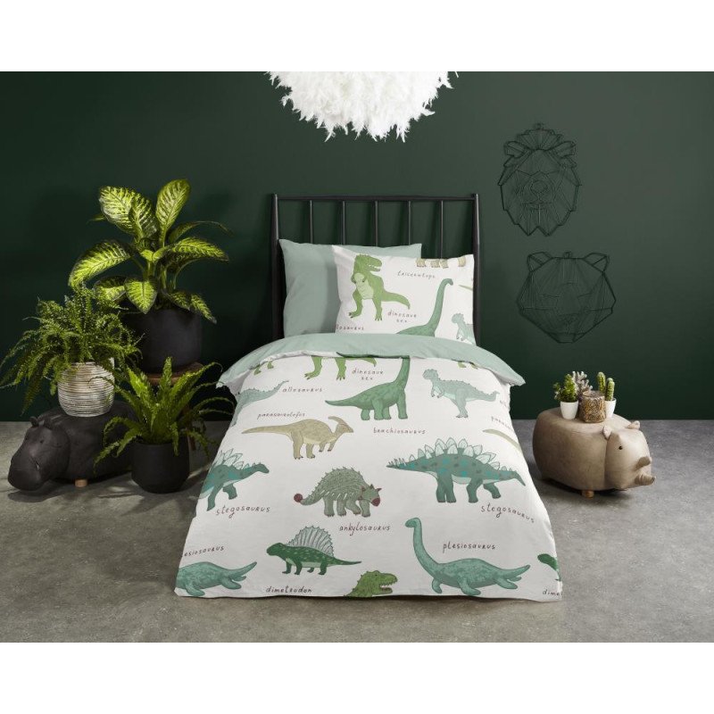 Børnesengetøj med dinosaurmotiv