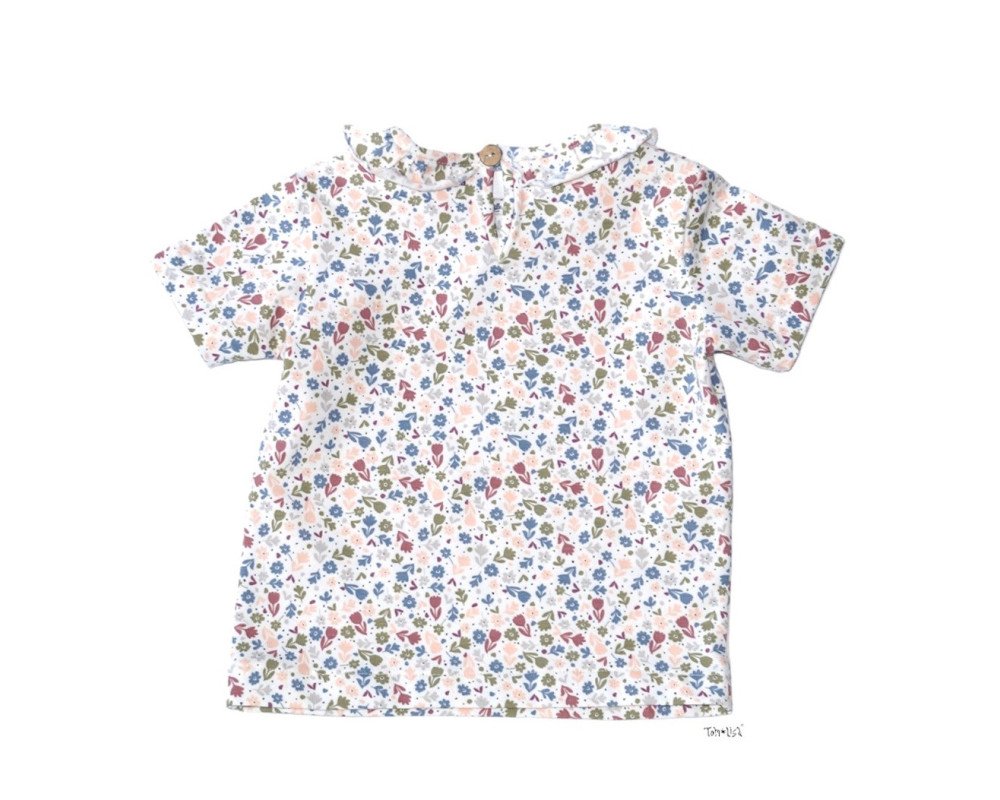 2-delt sæt i hvid farve: T-shirt og shorts i 100% bomuld, fra Tom&Lisa