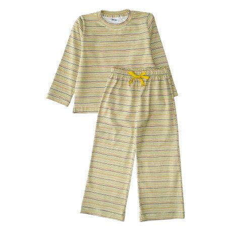 Langærmet pyjamas med vide bukser, sennep