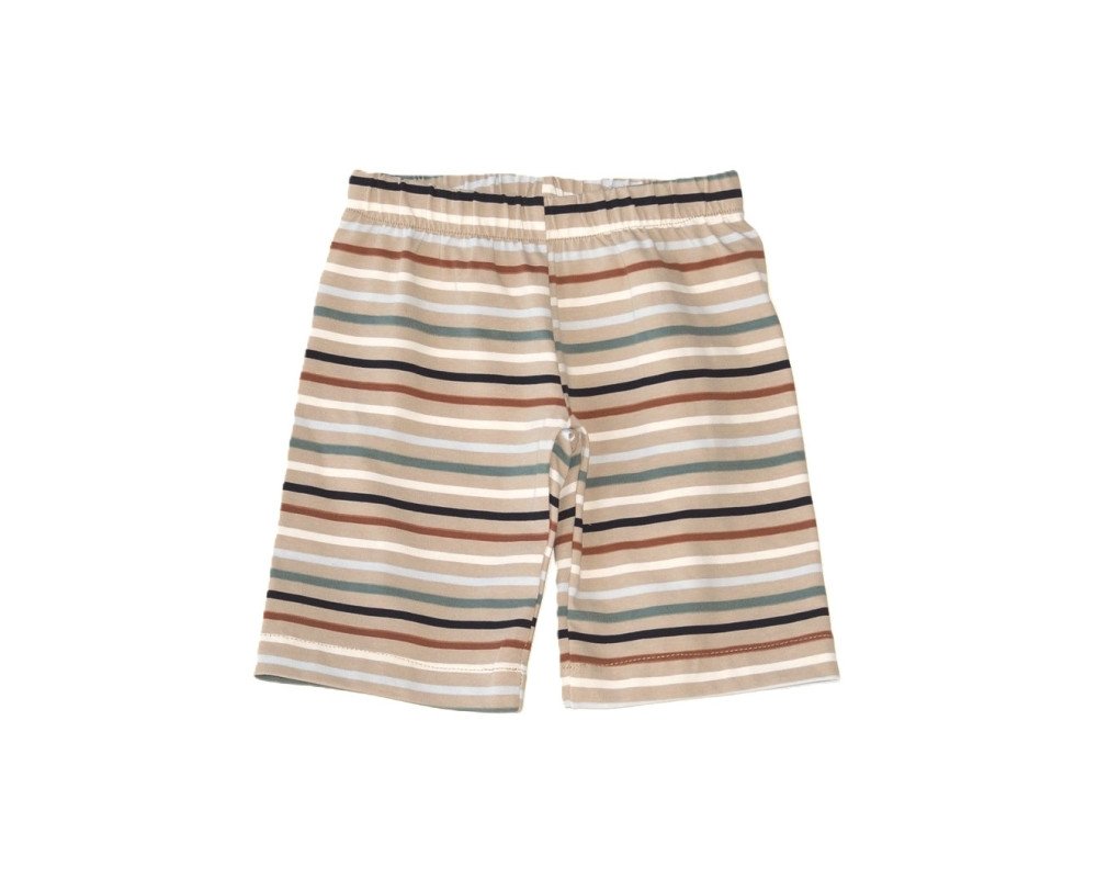 Shorts and T-shirt, Bejge med striberne i 100% bomuld, fra Tom&Lisa