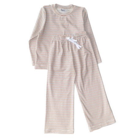Langærmet pyjamas med vide bukser, hvid