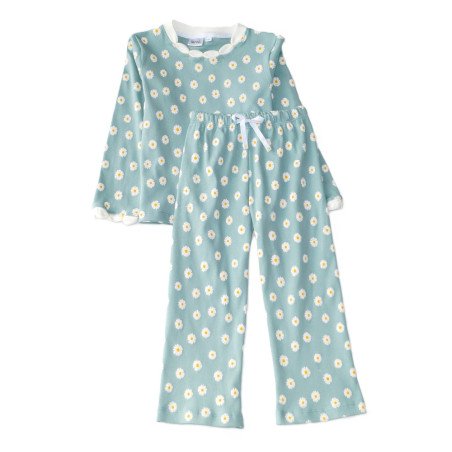 Langærmet pyjamas med vide bukser, mint