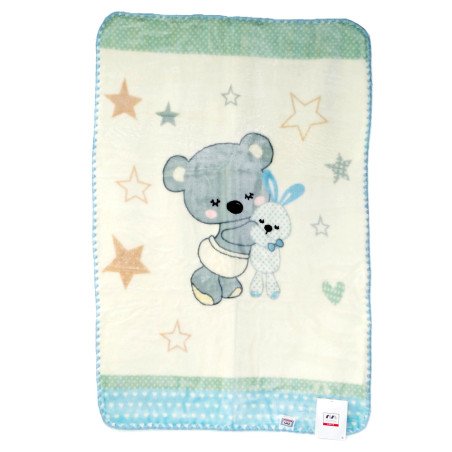 Fleeceplaid Lille Bamse, blå