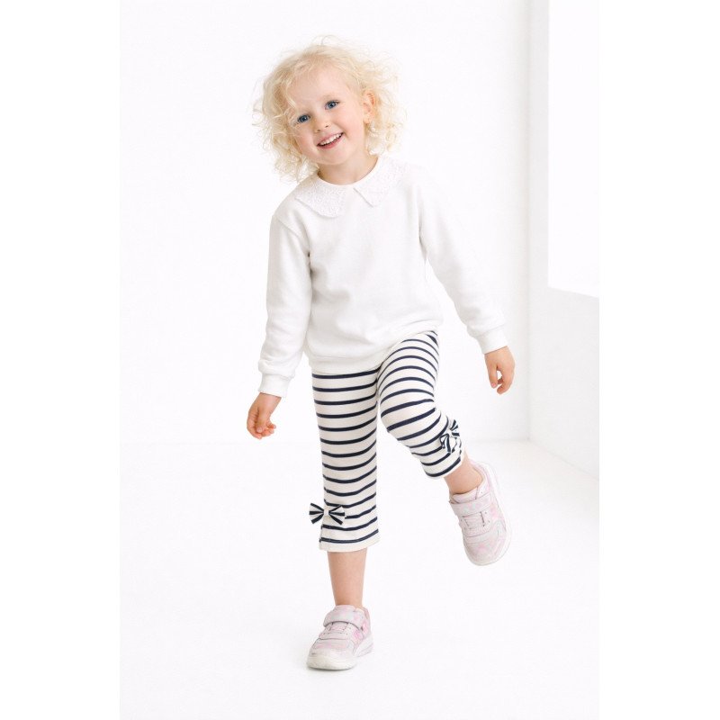 Stribede leggings med sløjfer til piger | Tom & Lisa