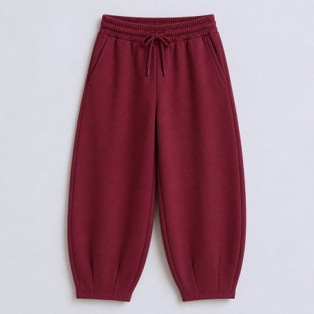 Joggers med vide ben – bordeaux