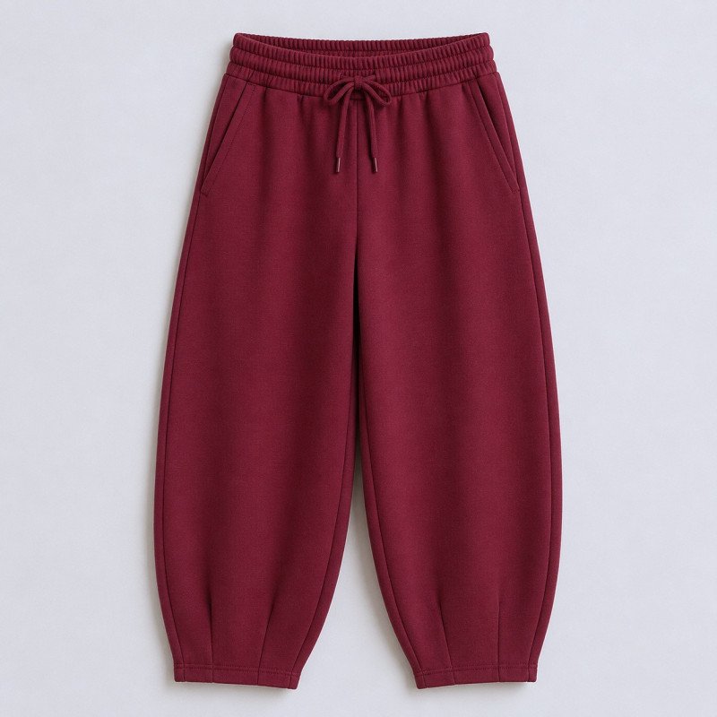 Joggers med vide ben – bordeaux